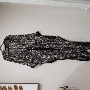 Lane Bryant Caftan Cover Up Robe Rhinestone Sheer Tie Front Tropical size 22/24